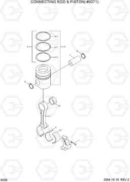 9330 CONNECTING ROD & PISTON(-#0071) R140W-7, Hyundai