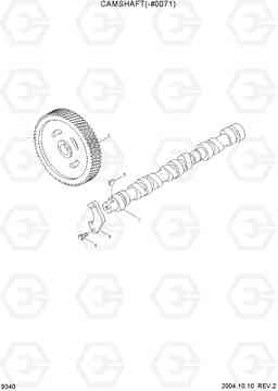 9340 CAMSHAFT(-#0071) R140W-7, Hyundai