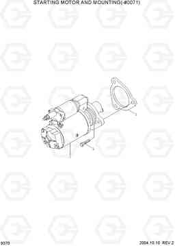 9370 STARTING MOTOR & MOUNTING(-#0071) R140W-7, Hyundai