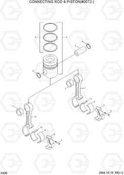 A330 CONNECTING ROD & PISTON(#0072-) R140W-7, Hyundai