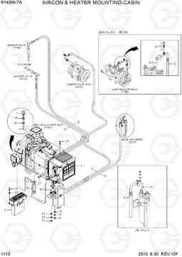 1110 AIRCON & HEATER MOUNTING-CABIN R140W-7A, Hyundai
