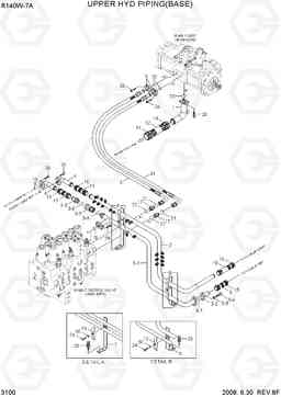 3100 UPPER HYD PIPING(BASE) R140W-7A, Hyundai