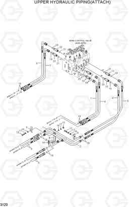 3120 UPPER HYD PIPING(ATTACH) R140W-7A, Hyundai