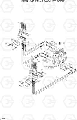 3140 UPPER HYD PIPING 2(ADJUST BOOM) R140W-7A, Hyundai