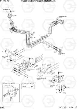 3210 PILOT HYD PIPING(CONTROL 2) R140W-7A, Hyundai