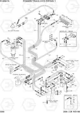 3300 POWER TRAIN HYD PIPING 1 R140W-7A, Hyundai