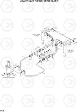 3420 LOWER HYD PIPING(REAR BLADE) R140W-7A, Hyundai