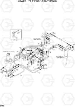 3440 LOWER HYD PIPING 1(F/OUT R/BLD) R140W-7A, Hyundai