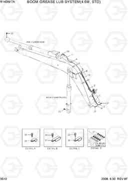 3510 BOOM GREASE LUB SYSTEM(4.6M, STD) R140W-7A, Hyundai