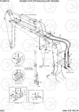 3520 BOOM HYD PIPING(ADJUST BOOM) R140W-7A, Hyundai