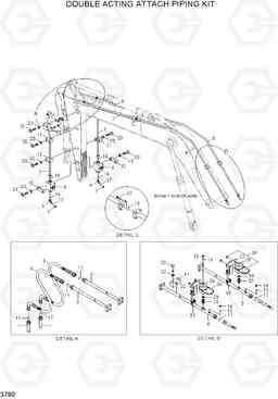 3790 DOUBLE ACTING ATTACH PIPING KIT R140W-7A, Hyundai