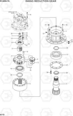 4110 SWING REDUCTION GEAR R140W-7A, Hyundai