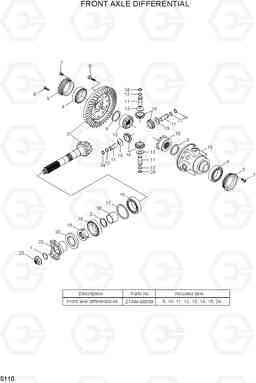 5110 FRONT AXLE DIFFERENTIAL R140W-7A, Hyundai