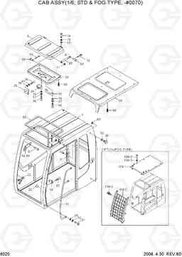 6020 CAB ASSY(1/6, STD & FOG TYPE, -#0070) R140W-7A, Hyundai