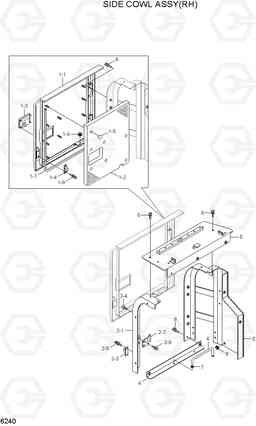 6240 SIDE COWL ASSY(RH) R140W-7A, Hyundai