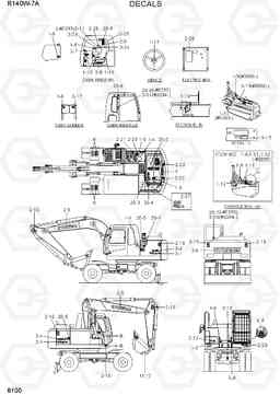 8100 DECALS R140W-7A, Hyundai