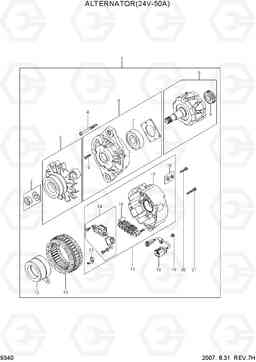 9340 ALTERNATOR (24V-50A) R140W-7A, Hyundai