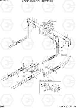 3110 UPPER HYD PIPING(ATTACH) R140W-9, Hyundai