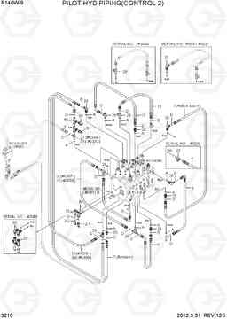 3210 PILOT HYD PIPING(CONTROL 2) R140W-9, Hyundai