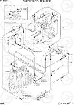 3260 PILOT HYD PIPING(BASE 2) R140W-9, Hyundai