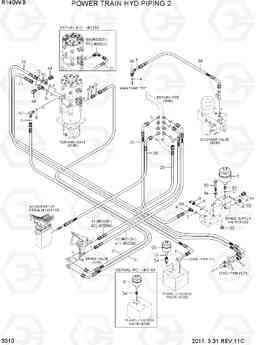 3310 POWER TRAIN HYD PIPING 2 R140W-9, Hyundai