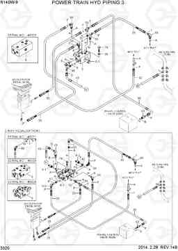 3320 POWER TRAIN HYD PIPING 3 R140W-9, Hyundai