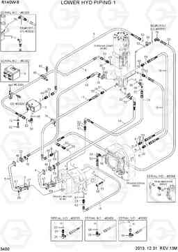 3400 LOWER HYD PIPING 1 R140W-9, Hyundai