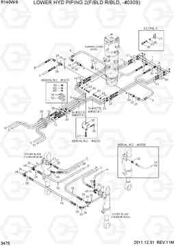 3475 LOWER HYD PIPING 2(F/BLD R/BLD, -#0309) R140W-9, Hyundai