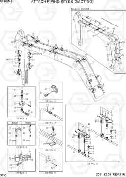 3630 ATTACH PIPING KIT(S & D/ACTING) R140W-9, Hyundai