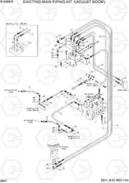 3647 D/ACTING MAIN PIPING KIT 1(ADJUST BOOM) R140W-9, Hyundai