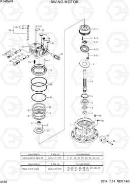 4100 SWING MOTOR R140W-9, Hyundai