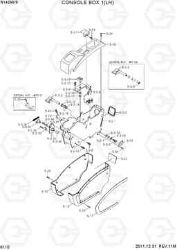 6110 CONSOLE BOX 1(LH) R140W-9, Hyundai