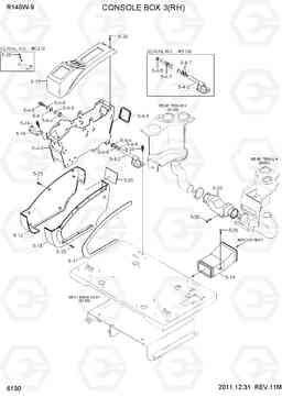 6130 CONSOLE BOX 3(RH) R140W-9, Hyundai