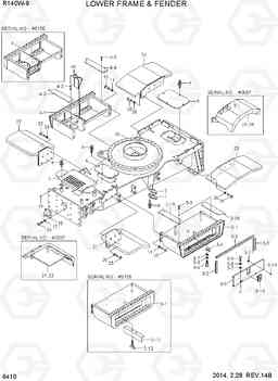 6410 LOWER FRAME & FENDER R140W-9, Hyundai