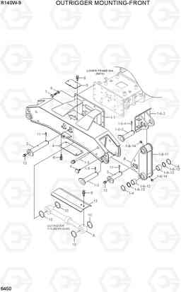 6450 OUTRIGGER MOUNTING-FRONT R140W-9, Hyundai