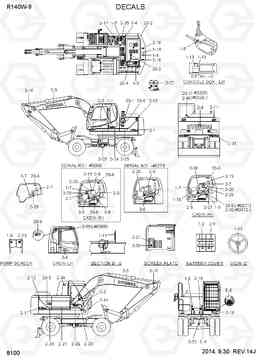 8100 DECALS R140W-9, Hyundai