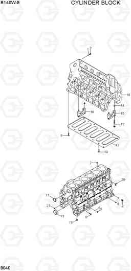 9040 CYLINDER BLOCK R140W-9, Hyundai