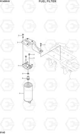 9140 FUEL FILTER R140W-9, Hyundai