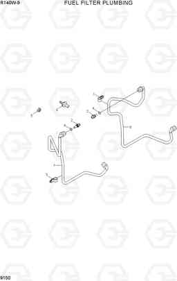 9150 FUEL FILTER PLUMBING R140W-9, Hyundai
