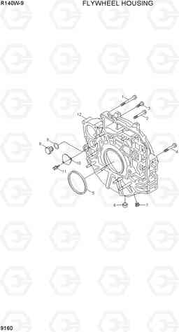 9160 FLYWHEEL HOUSING R140W-9, Hyundai