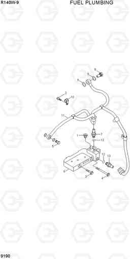 9190 FUEL PLUMBING R140W-9, Hyundai