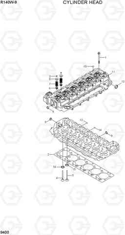 9400 CYLINDER HEAD R140W-9, Hyundai