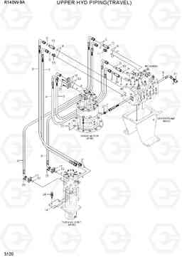 3120 UPPER HYD PIPING(TRAVEL) R140W-9A, Hyundai