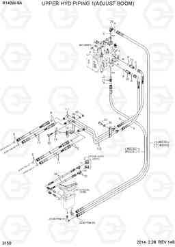 3150 UPPER HYD PIPING 1(ADJUST BOOM) R140W-9A, Hyundai