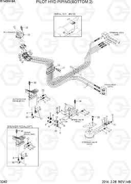 3240 PILOT HYD PIPING(BOTTOM 2) R140W-9A, Hyundai