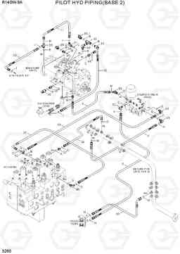 3260 PILOT HYD PIPING(BASE 2) R140W-9A, Hyundai