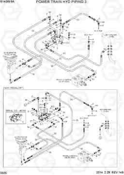 3320 POWER TRAIN HYD PIPING 3 R140W-9A, Hyundai