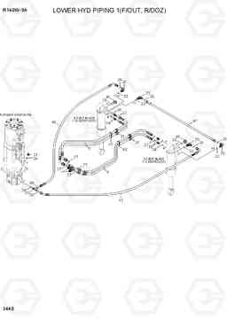 3440 LOWER HYD PIPING 1(F/OUT, R/DOZ) R140W-9A, Hyundai