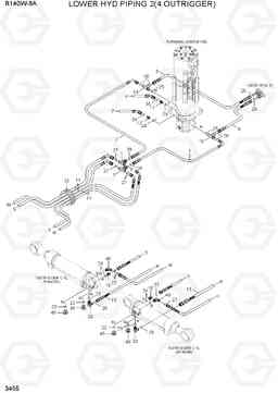 3455 LOWER HYD PIPING 2(4 OUTRIGGER) R140W-9A, Hyundai