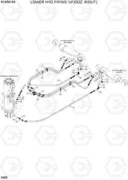 3460 LOWER HYD PIPING 1(F/DOZ, R/OUT) R140W-9A, Hyundai